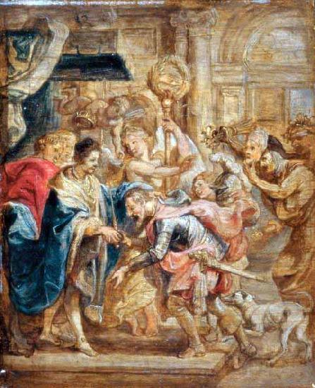 Peter Paul Rubens The Reconciliation of King Henry III and Henry of Navarre Spain oil painting art
